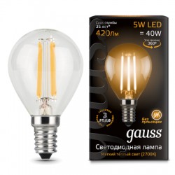 Gauss лампа светодиодная 240V Е14 5W 2700K