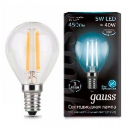 Gauss лампа светодиодная 240V Е14 5W 4100K